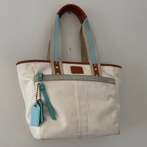 Vintage Coach satin small Hampton tote